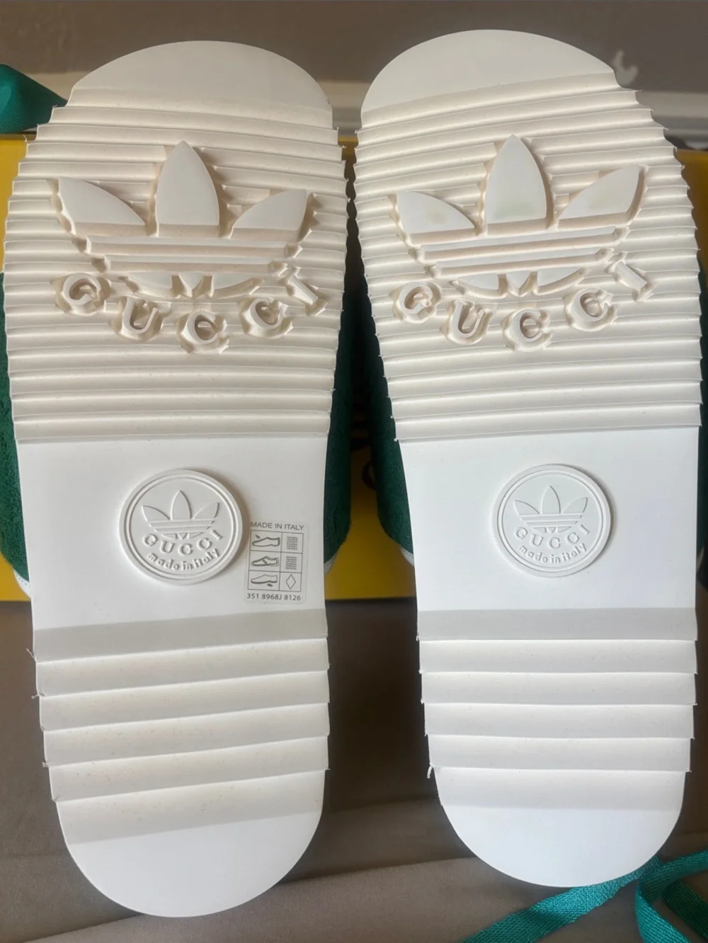 Authentic Gucci X Adidas men's Slide Sandals colab size 10
